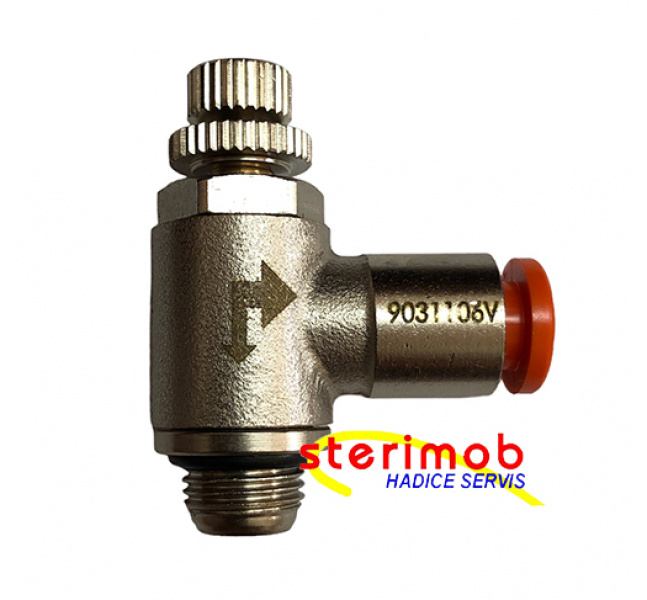 Škrtiaci ventil M5x6mm "V"  ručné