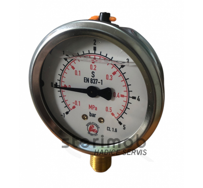 Glycerínový manometer 63mm spodný závit -1/+5bar G1/4"